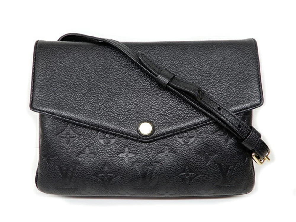 LOUIS VUITTON Twice Shoulder Bag Monogram Empreinte Noir Black